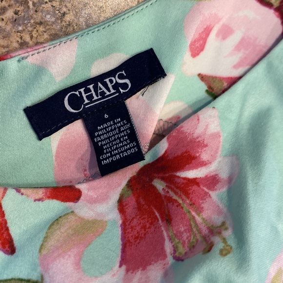 NWT Chaps Floral Feminine V Neck Dress 6 - Picture 4 of 17